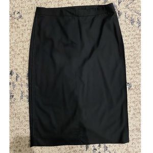Theory Black Wool Blend Front ZIP Pencil Skirt